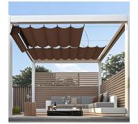 Retractable Wave Sun Shade Canopy - 3.5x10m Patio Awning, Breathable Sail Fabric for Garden & Backyard, Adjustable Pergola Cover, Brown Outdoor Sun Protection