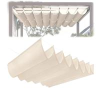 Retractable Wave Waterproof Pera e Cloth Cover Polyester Canopy Wind Protect for Outdoor Patio Yard Terrace CarportIvory1.2 * 12M (WxL)