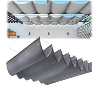 Retractable Wave Waterproof Pera e Cloth Cover Polyester Canopy Wind Protect for Outdoor Patio Yard Terrace CarportDark Gray1.2 * 12M (WxL)