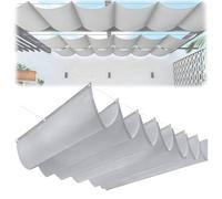 Retractable Wave Waterproof Pera e Cloth Cover Polyester Canopy Wind Protect for Outdoor Patio Yard Terrace CarportLight Gray1.5 * 12M (W*L)