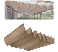 Retractable Wave Waterproof Pera e Cloth Cover Polyester Canopy Wind Protect for Outdoor Patio Yard Terrace CarportKhaki1.5 * 12M (W*L)