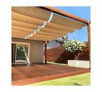 Retractable Wavy e Sail for Sun Protect Customizable UV-Resistant Outdoor Canopy with Mounting Kit Garden Cover (Size: W0.6*L/W1.96*L9.84ft)