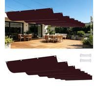 Retractable Wavy Shade Sail 4.2x6.6m, UV Protection, Waterproof, Tear & Wind Resistant, Outdoor Canopy for Garden, Patio, Pool - Red Sunshade Cover