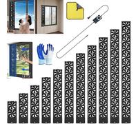 Retractable Window Exhaust Fan for Sliding Windows, Adjustable 35-135cm with 5cm Extra Retraction, No Need to Drill Holesembed Ded Installation for Home Office & Garages (black,115-125)