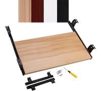 Retractable Wooden Under-Desk Keyboard & Mouse Tray - Space-Saving Organizer for Home Office Black Storage Shelf (L 70cm x W 27cm) - Enhance Productivity & Declutter Workspace