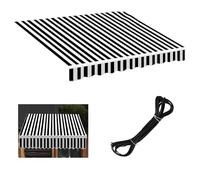 Retractablening Fabric11x4.9ft& White Stripe 100% PolyesterSun e Canopy Replacement for Dec s & Balconies