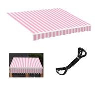 Retractablening Replacement Fabric100% Polyester Sun e Canopyfor Deck & Balcony& White Stripe Design 9.8x4.9ft UV Protect