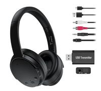 RETRADEKING Wireless Headphones for TV, Dual-Mode 2.4G RF TV Mode and Bluetooth Mode, aptX Low Latency, Plug & Play Works with Optical/AUX/RCA/USB TVs, Over-Ear Comfort for Travel Gifts for Elderly