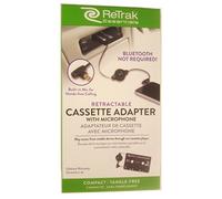 ReTrak Retractable Cassette Adapter with Microphone, Bluetooth Not Required, 2.6 foot retractable cable, talk hands-free through car speakers
