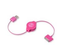 ReTrak Retractable Charging/Sync Cable euipodusb USB 2.0 for iPad/iPhone/iPod Rose