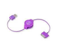 ReTrak Retractable Charging/Sync Cable euipodusb USB 2.0 for iPad/iPhone/iPod violet