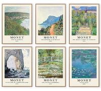 RETRART Claude Monet Wall Art Prints Aesthetic Posters for Room Decor Set of 6 Water Lilies Posters - Vintage Famous Art Canvas Prints - 8x10in Unframed