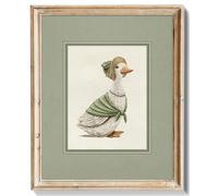 RETRART Vintage Mallard Duck Wall Art Funny Animal Canvas Poster, Sage Green Duck Illustration for Farmhouse Bedroom, Nursery, Living Room Decor Baby Room Wall Decor 8x10in Unframed