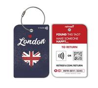 retreev™ Smart NFC & QR Code Luggage Tag: Secure Bag Retrieval, Identity Protection | Easy Setup | Supported by Airlines & Airports Worldwide - Love London