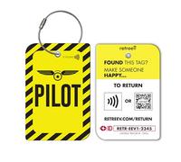 retreev™ Smart NFC & QR Code Luggage Tag: Secure Bag Retrieval, Identity Protection | Easy Setup | Supported by Airlines & Airports Worldwide - Pilot