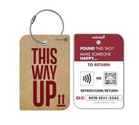 retreev™ Smart NFC & QR Code Luggage Tag: Secure Bag Retrieval, Identity Protection | Easy Setup | Supported by Airlines & Airports Worldwide - This Way Up