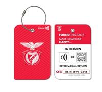 retreev™ Smart NFC & QR Code Luggage Tag: Secure Bag Retrieval, Identity Protection | Easy Setup | Supported by Airlines & Airports Worldwide - Benfica Red