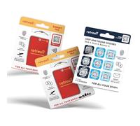 retreev™ Smart Tags and Smart Stickers: Secure Retrieval, Identity Protection | Easy Setup | Supported by Airlines & Airports Worldwide - 2 x Tags and Stickers Combo Pack - Red