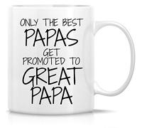 Retreez Best Papas Get Promoted to Great Papa 11 Oz Ceramic Coffee Mugs