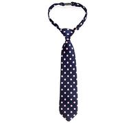 Retreez Classic Polka Dots Woven Microfiber Pre-tied Boy's Tie - Navy Blue with Pink Dots - 4-7 years