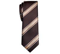 Retreez Classic Regimental Wide Striped Woven Microfiber 2" Skinny Tie - Brown