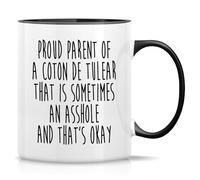Retreez Coton de Tulear Owner Mug - Proud Parent Of A Coton de Tulear Mug - 11 Oz Ceramic Coffee or Tea Cup - Hilarious Gift For Dog Lover, Dog Mom, Dog Dad - White Mug with Black Handle and Inner