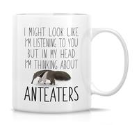 Retreez Funny Anteater Lover Mug - Thinking About Anteaters Mug - 11 Oz Ceramic Coffee or Tea Cup - Humorous Gift for Anteater Enthusiasts, Animal Lover and Wildlife Zoologist - Birthday, Holiday Gift