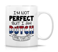 Retreez Funny Dutch Mug - I'm Not Perfect But I'm Dutch Mug - 11 Oz Ceramic Coffee or Tea Cup - Humorous Sarcastic Dutch Pride Gift for Netherlands Enthusiast, Dutch Heritage - Birthday, Holiday Gift
