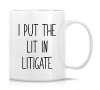 Retreez Funny Lawyer Mug Gift I Put The Lit In Litigate Attorney Barrister Bar Exam 11 Oz Ceramic Coffee Mug - Appreciation Sarcasm Motivational Inspirational birthday gift for him her friend coworker