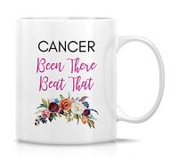Retreez Funny Mug - Cancer Been There Beat That 11 Oz Ceramic Tea Coffee Mugs - Funny, Motivational, Compliment, Inspirational cancer survivor recovery gifts for friends, coworker employer her sis mom