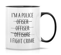 Retreez Funny Mug - I'm A Police Officer I Fight Crime 11 Oz Ceramic Coffee Mugs - Funny, Sarcasm, Sarcastic, Motivational, Inspirational birthday gifts - White Mug with Black Handle and Inner