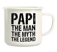 Retreez Funny Papi The Man The Myth The Legend 16 Oz Enamel Stainless Steel Metal Camping Campfire Coffee Mug - Sarcastic Inspirational birthday gift for granddad grandpa grandfather father day gift