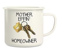 Retreez Mother Effin Homeowner New Housewarming 16 Oz Enamel Stainless Steel Metal Camping Campfire Coffee Mug - Funny Sarcasm Inspirational birthday gifts for friends, coworkers, dad mom her him