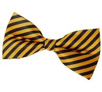 Retreez Striped Woven Pre-tied Bow Tie (5") - Yellow and Black Stripe