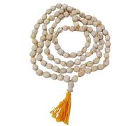 Retrend Design® White Tulsi Mala 108+1 Beads Handknotted Amazing 8Mm Round Beads तुलसी माला Kishori Kripa Tulsi Mala Represent Lord Vishnu Krishna Mala Jaap तुलसी माला जप के लिए Basil Mala/Thulasimala