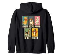 Retriever Bulldog Poodle Beagle Boxer Dog Breeds Zip Hoodie