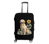 Retriever Dog and Sunflower Luggage Cover Washable Suitcase Protector Anti-Scratch Suitcase Covers Fits 18-32 Inch M