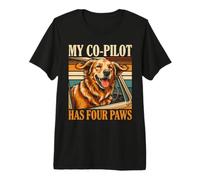 Retriever Dog My Co Pilot Has Four Paws Premium T-Shirt