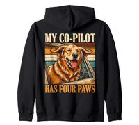 Retriever Dog My Co Pilot Has Four Paws Zip Hoodie