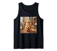 Retriever Guitar Music Classroom Dog Scene Tank Top