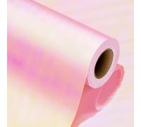 Retrify Pink Wrapping Paper Roll, 17 Inches x 32.8 Feet Holographic Iridescent Gift Wrap Paper for Wedding Bridal Shower Birthday