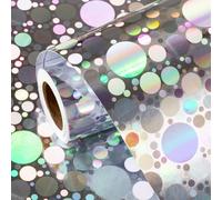Retrify Silver Dots Wrapping Paper, 17 Inches x 32.8 Feet Colorful Holographic Iridescent Birthday Wrapping Paper Roll for Wedding Bridal Shower Holiday Valentine's Day, Mother's Day