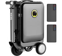RETRIN 20 Inch Smart Rideable Suitcase Electric Luggage Carry On Luggage Lightweight Electric Luggage Suitcase For Travel With Digital Lock, Waterproof And Lightweight,Load 110kg Black-with2battery