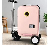 RETRIN Rideable Suitcase,Electric Rideable Luggage 20" Carry On,250W Electric Suitcase,5 Miles Range,93.6Wh Removable Battery, U S B Charging,7.5kg Ultra-light For Travel Pink-with2battery
