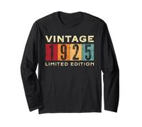 Retro 101 Year Old Vintage 1925 Limited Edition Birthday Long Sleeve T-Shirt