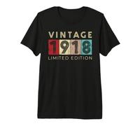 Retro 107 Year Old Vintage 1918 Limited Edition Birthday Premium T-Shirt