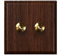 Retro 12 Way Toggle Rocker Switch With Lever For Pc Board 86 Type Switch Panel For Safe Lighting And Fan Control In Indoor Environments(2 Gang)