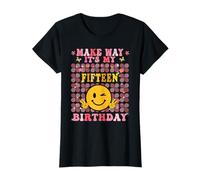 Retro 15th Birthday Groovy Girl It's My Fifteen Birthday T-Shirt