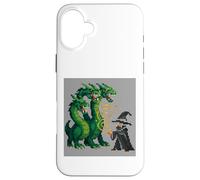 Retro 16-Bit Style Summoner Three-Headed Serpent Fantasy Case for iPhone 16 Plus