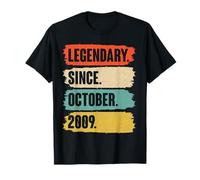 Retro 17 Years Legendary Since October 2009 17th Birthday T-Shirt
